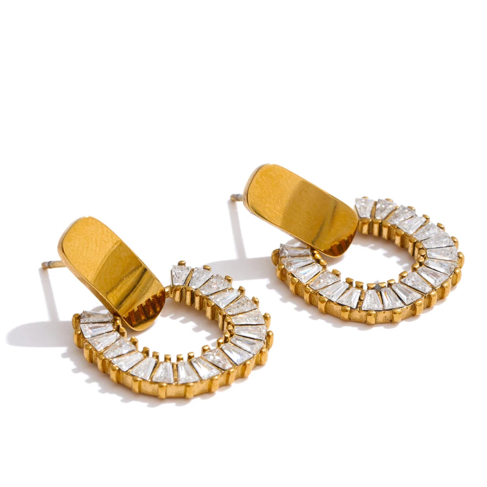 Isalene  Earrings Crystal Radiant Mosaic Halo Earrings
