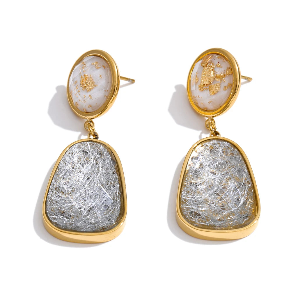 Isalene  Earrings Crystal Silver Aurora Gem Earrings