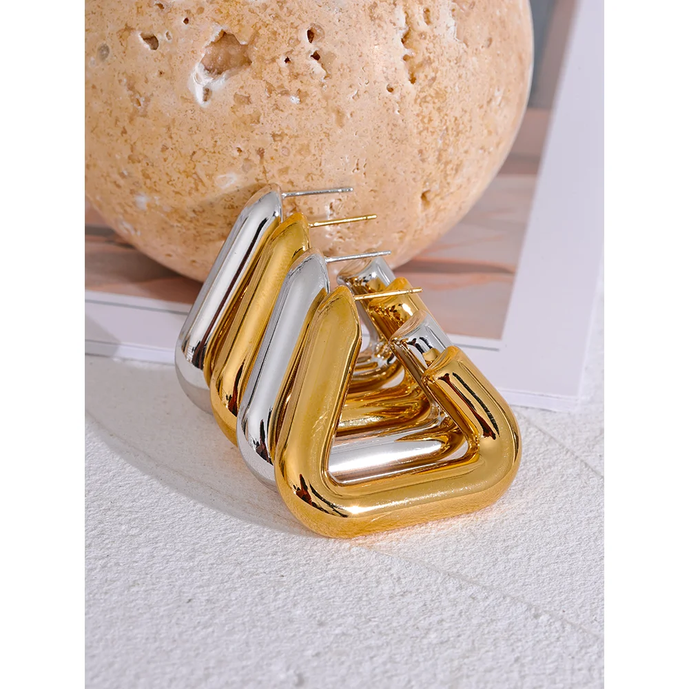 Isalene  Earrings Double Curve Hoop Earrings