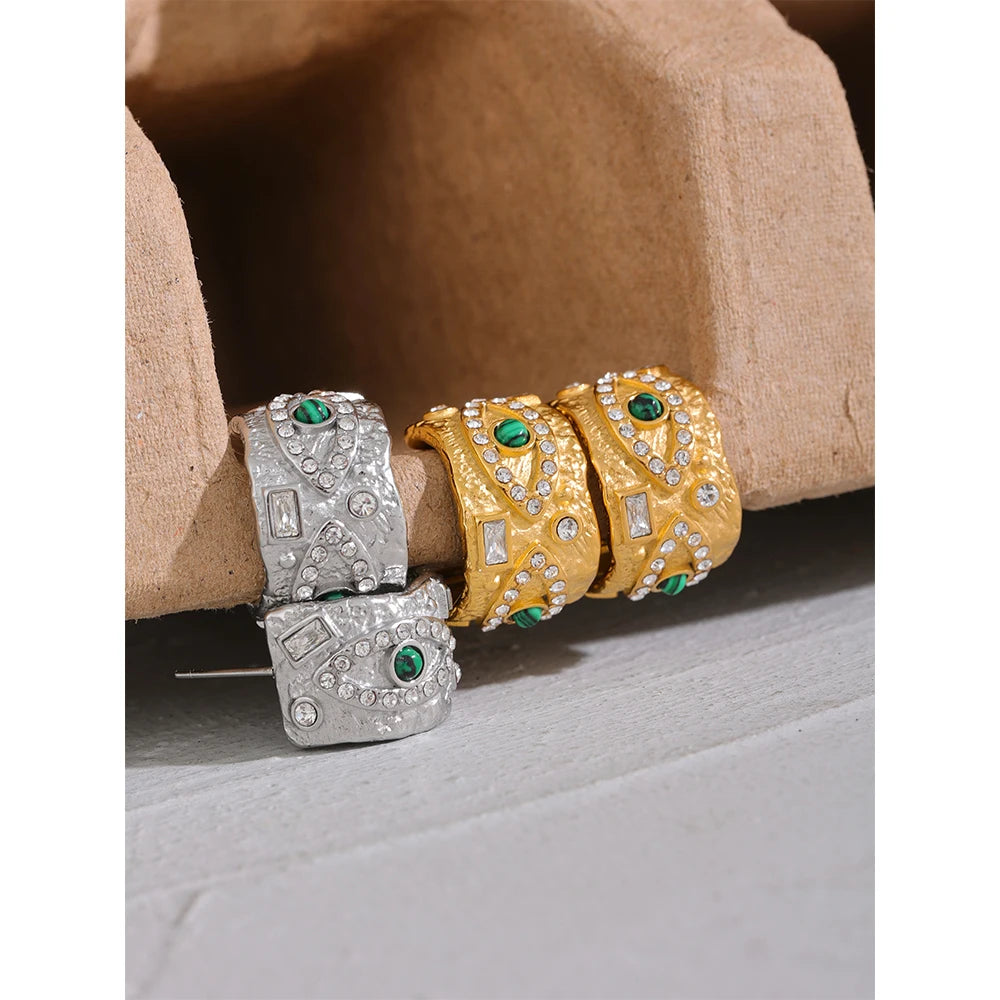 Isalene  Earrings Emerald Vision Hoop Earrings