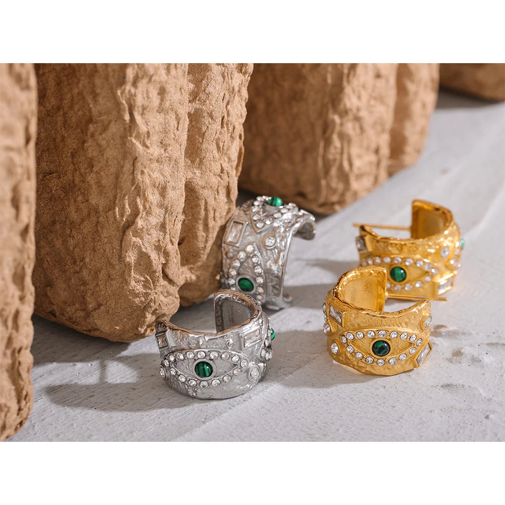 Isalene  Earrings Emerald Vision Hoop Earrings