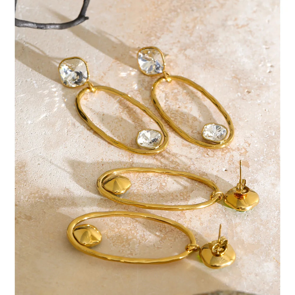 Isalene  Earrings Gem Loop Drop Earrings