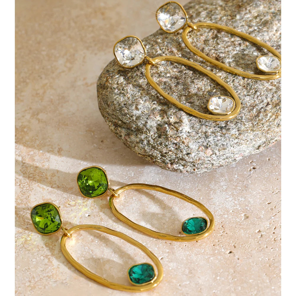 Isalene  Earrings Gem Loop Drop Earrings
