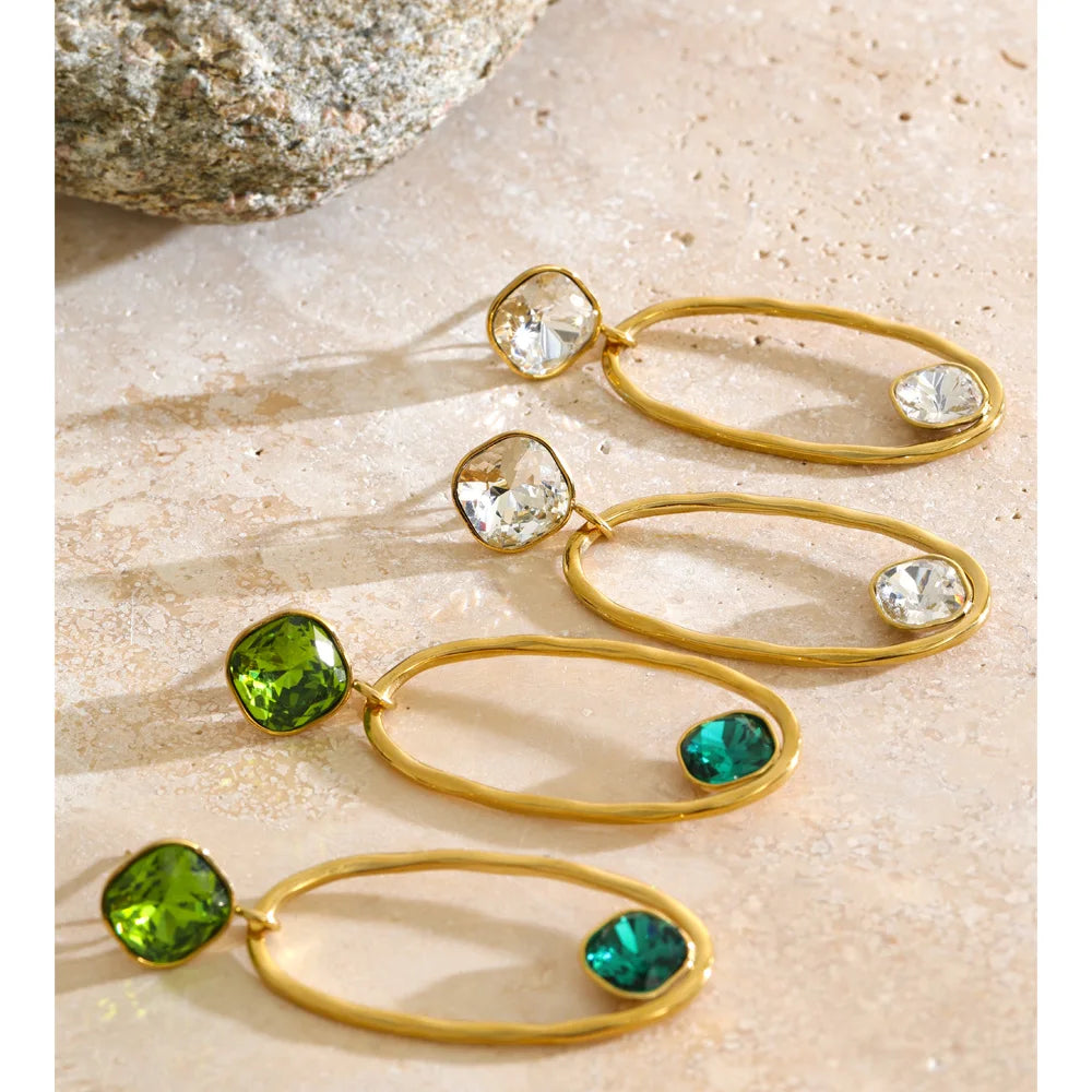 Isalene  Earrings Gem Loop Drop Earrings