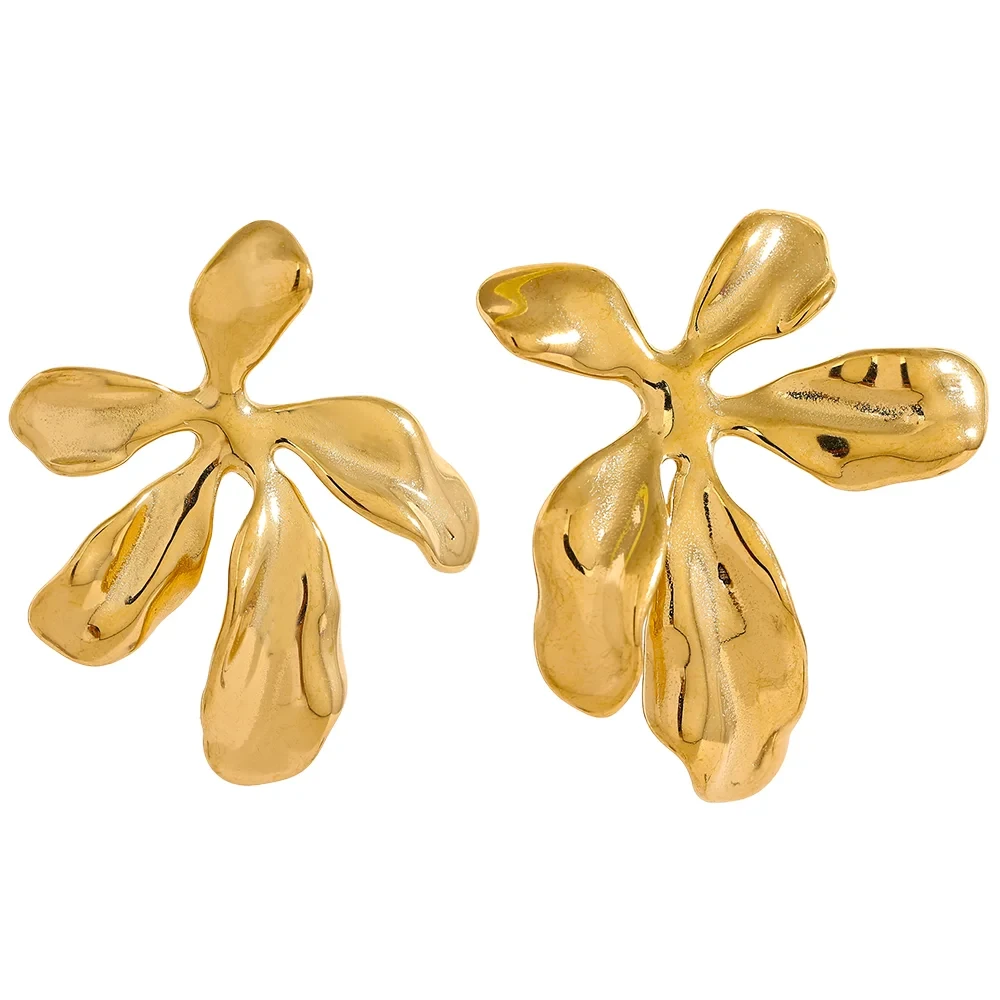 Isalene  Earrings Gold Abstract Bloom Earrings