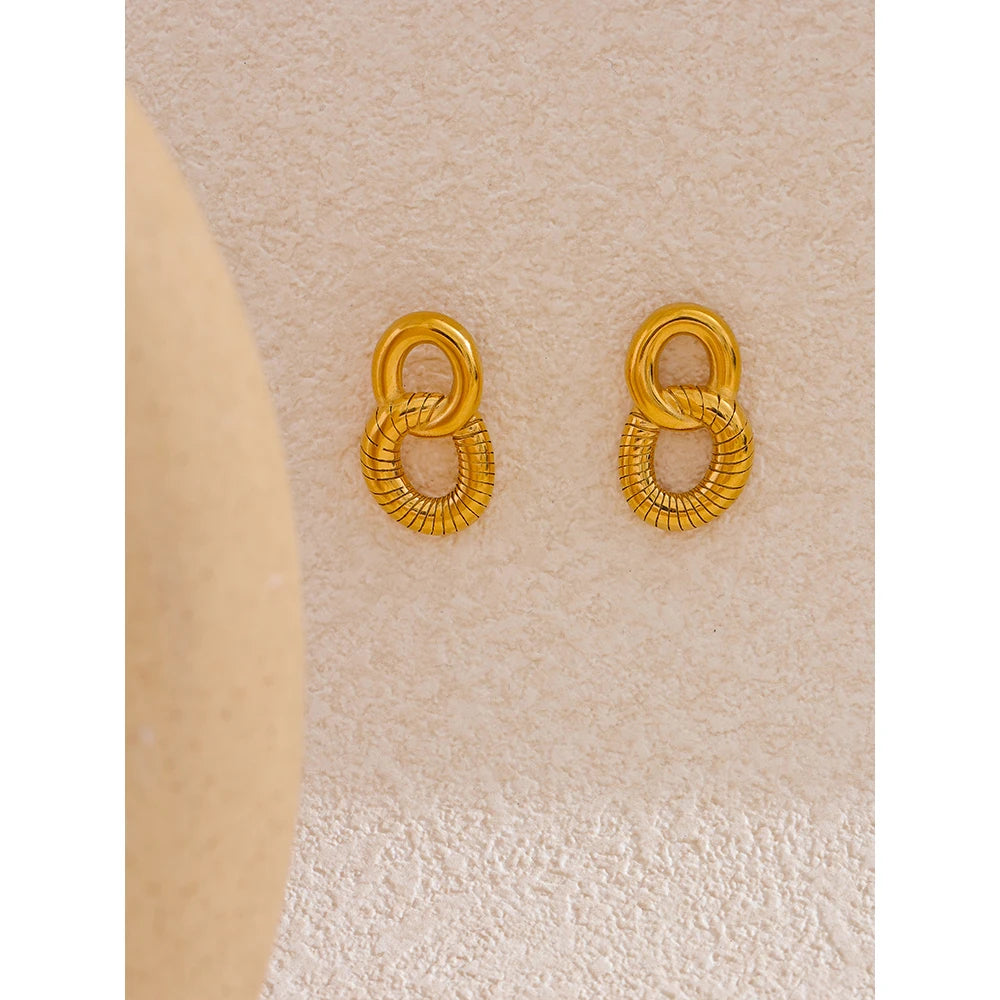 Isalene  Earrings Gold Alessia Link Earrings
