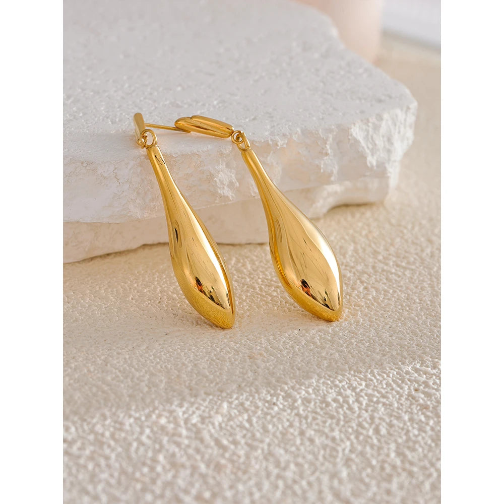 Isalene  Earrings Gold Amara Liquid Drop Earrings