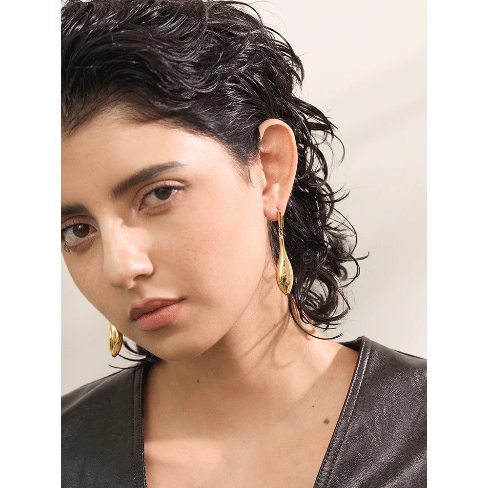 Isalene  Earrings Gold Amara Liquid Drop Earrings