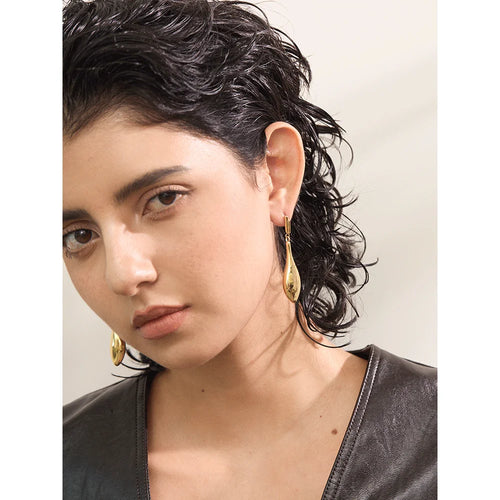Isalene  Earrings Gold Amara Liquid Drop Earrings