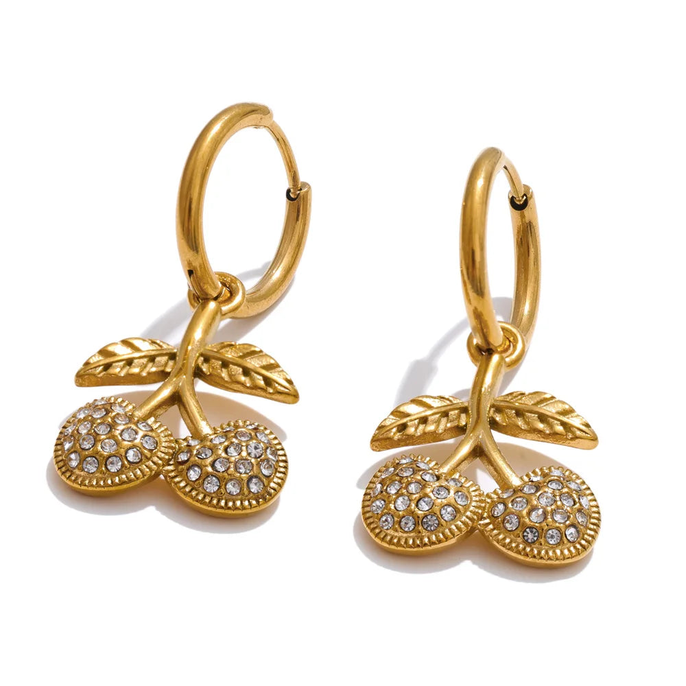Isalene  Earrings Gold Amorette Cherry Earrings