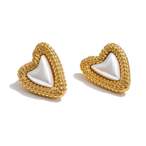 Isalene  Earrings Gold Amour Pearl Earrings