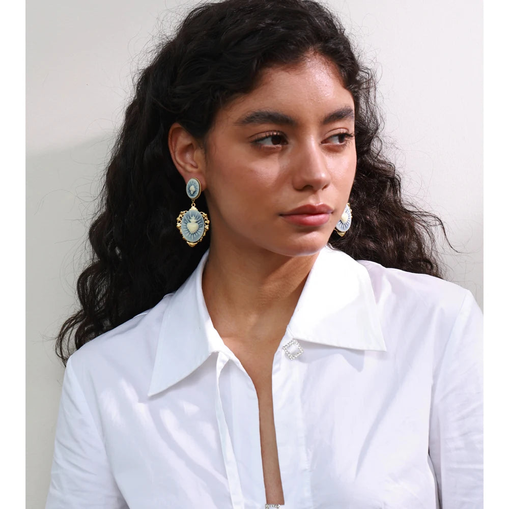 Isalene  Earrings Gold Amoura Sacred Heart Drop Earrings