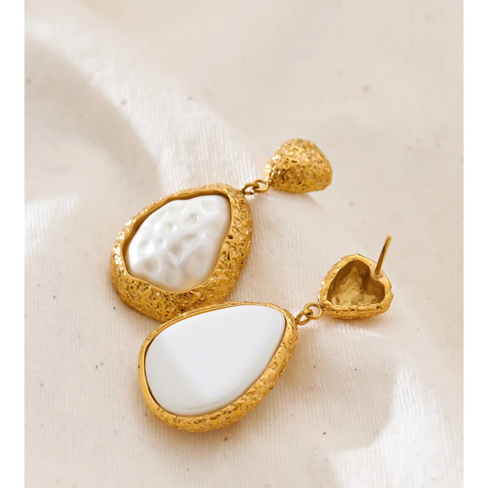 Isalene  Earrings Gold Aurelia Pearl Drop Earrings