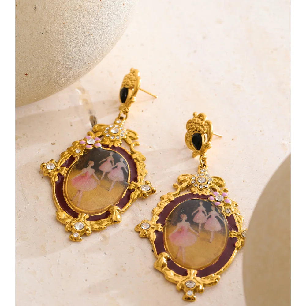 Isalene  Earrings Gold Aurélie Ballerina Portrait Earrings