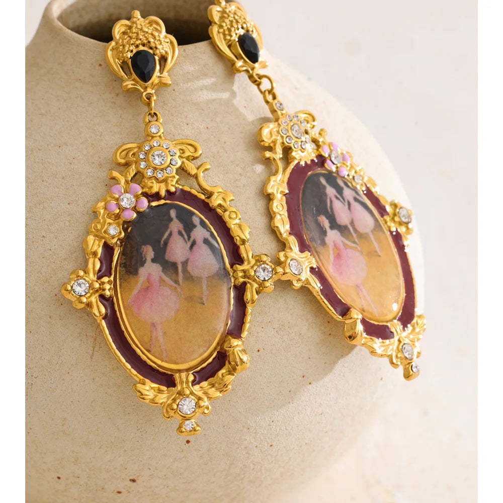 Isalene  Earrings Gold Aurélie Ballerina Portrait Earrings