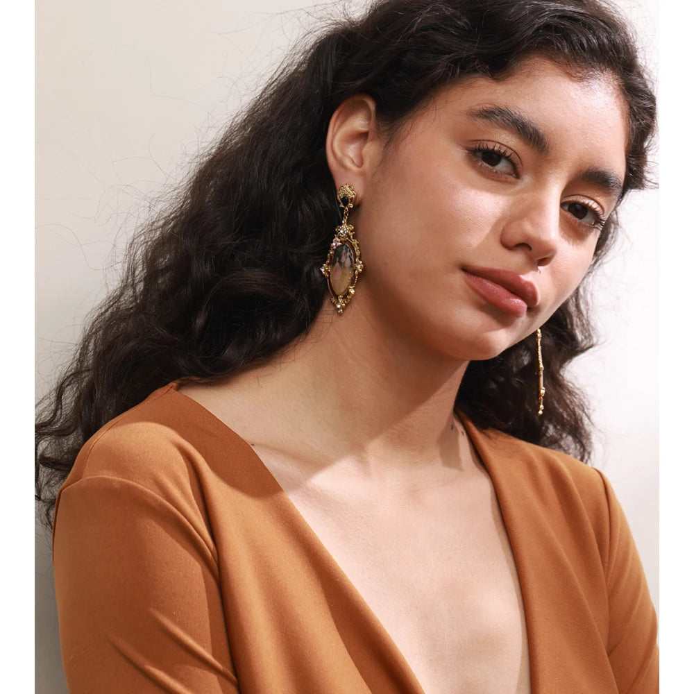 Isalene  Earrings Gold Aurélie Ballerina Portrait Earrings