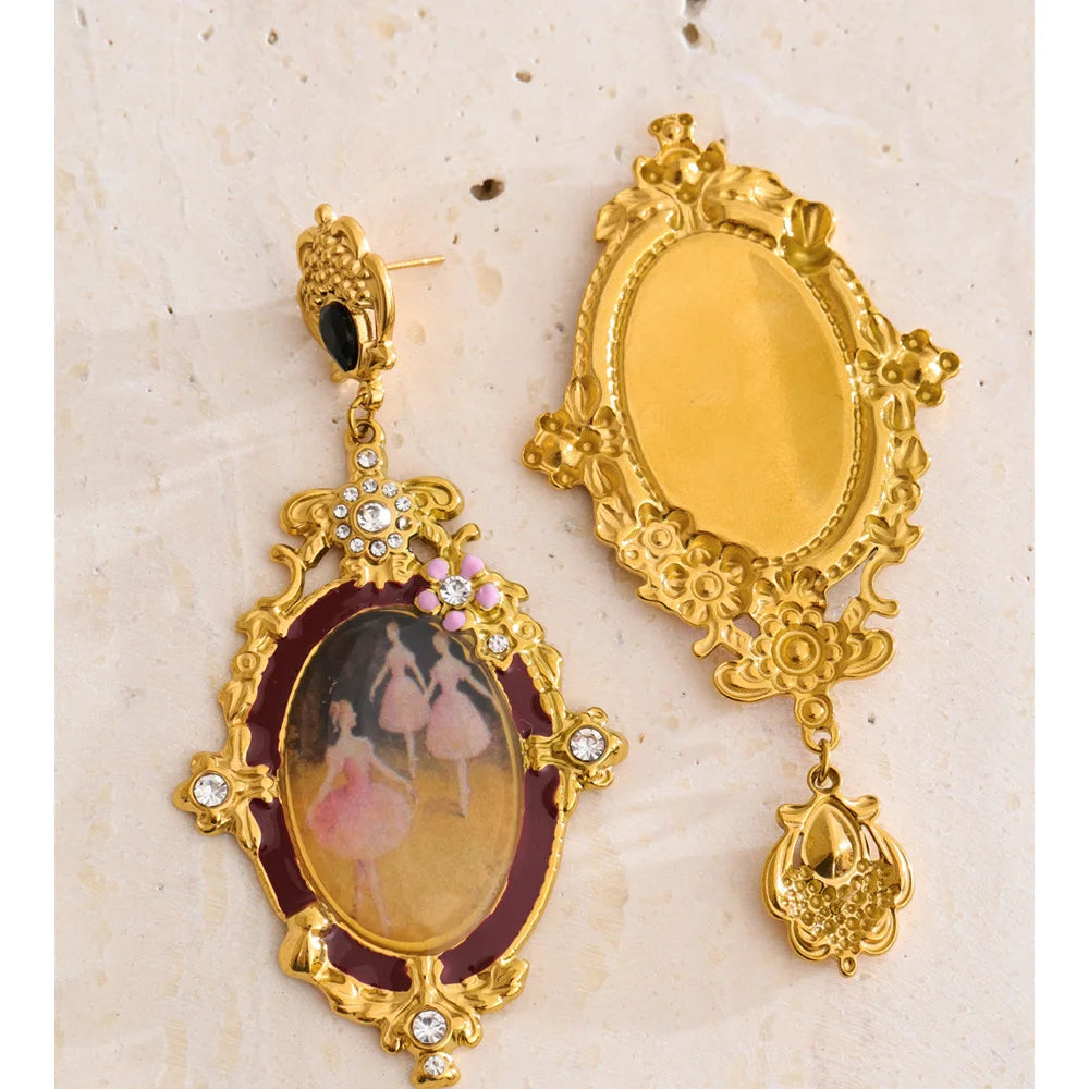 Isalene  Earrings Gold Aurélie Ballerina Portrait Earrings