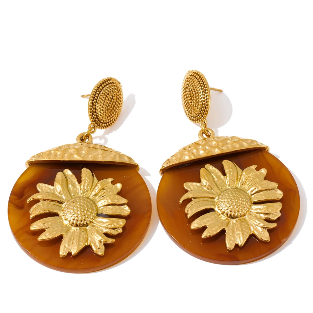 Isalene  Earrings Gold / Bloom Solara Statement Earrings