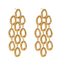 Isalene  Earrings Gold Cascade Oval Drop Earrings