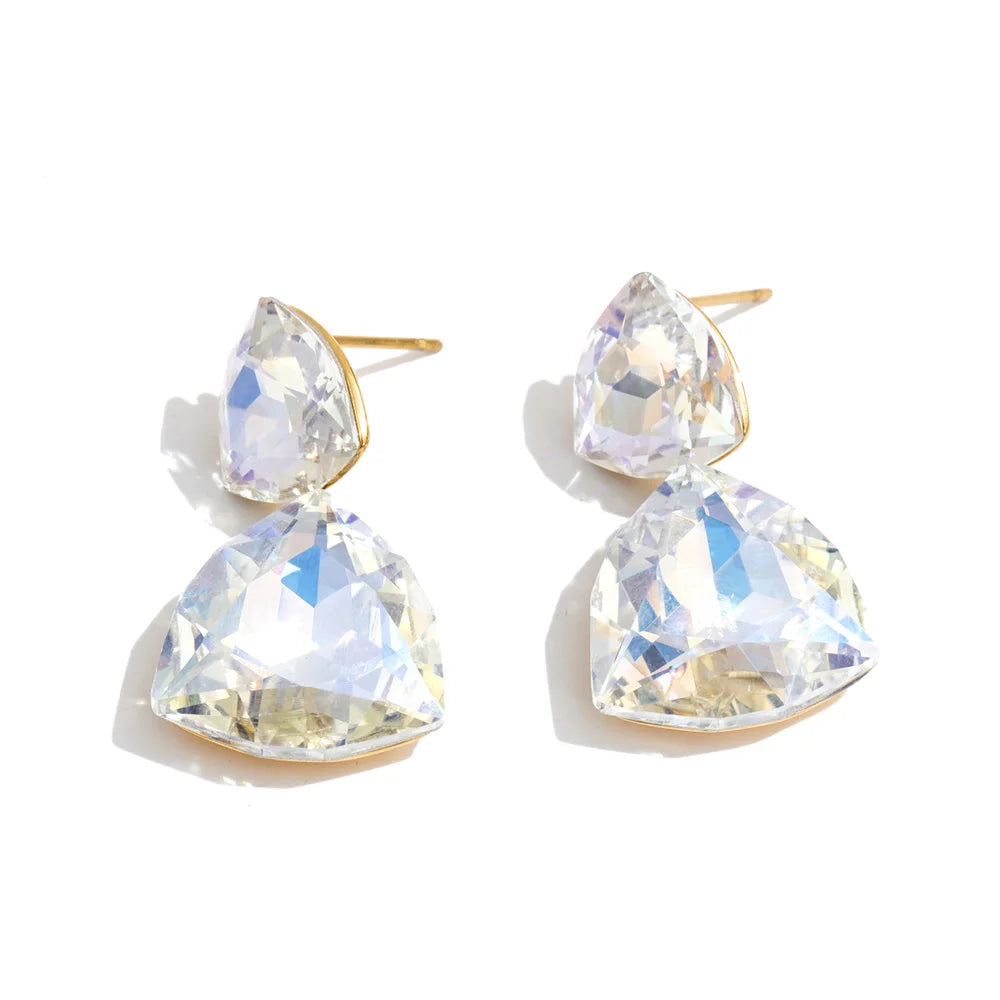 Isalene  Earrings Gold Celeste Crystal Drop Earrings