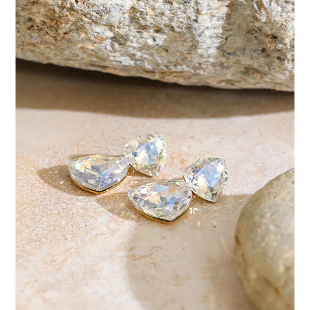 Isalene  Earrings Gold Celeste Crystal Drop Earrings