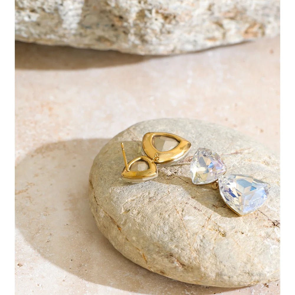 Isalene  Earrings Gold Celeste Crystal Drop Earrings