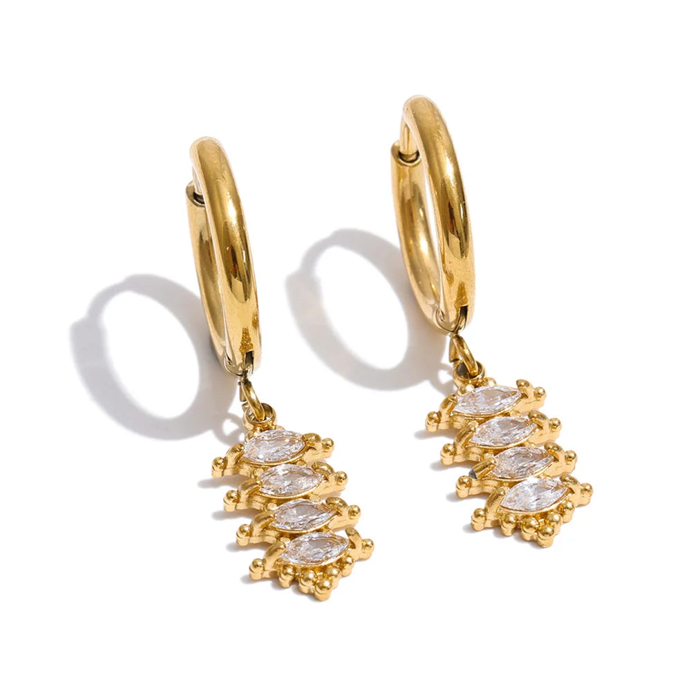 Isalene  Earrings Gold Celeste Marquise Drop Earrings