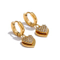Isalene  Earrings Gold Crystal Heart Drop Earrings