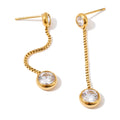 Isalene  Earrings Gold Cubic Zirconia Drop Earrings