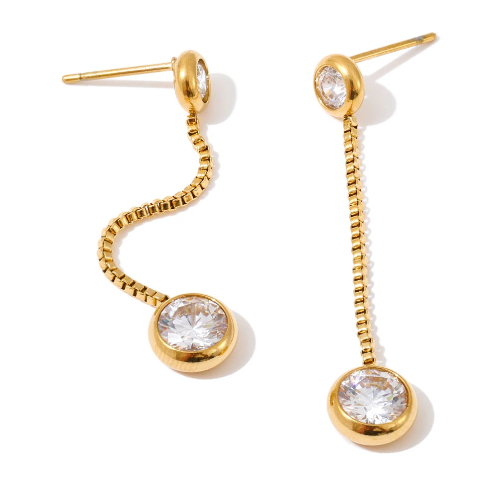Isalene  Earrings Gold Cubic Zirconia Drop Earrings