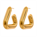 Isalene  Earrings Gold Double Curve Hoop Earrings