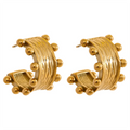 Isalene  Earrings Gold Elara Beaded Hoop Earrings