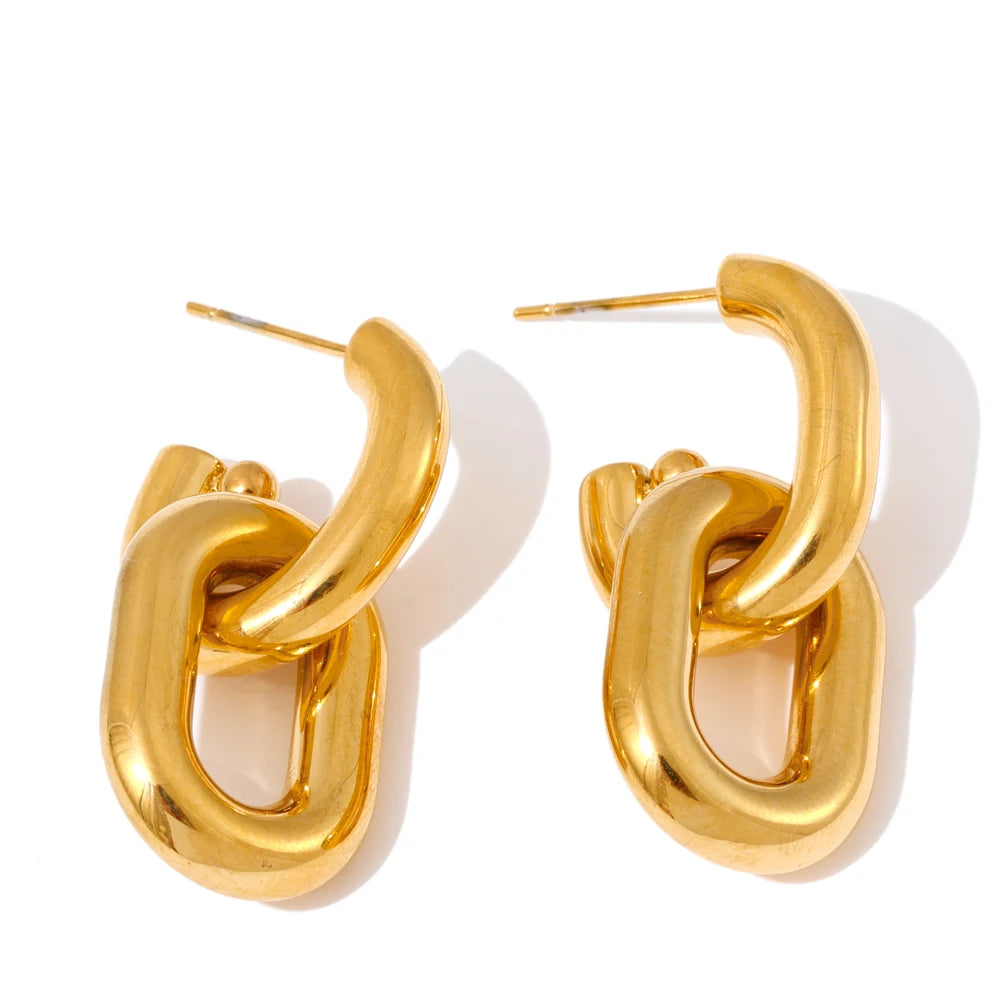 Isalene  Earrings Gold Elara Link Earrings