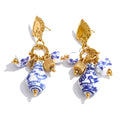 Isalene  Earrings Gold Eloria Porcelain Charm Earrings