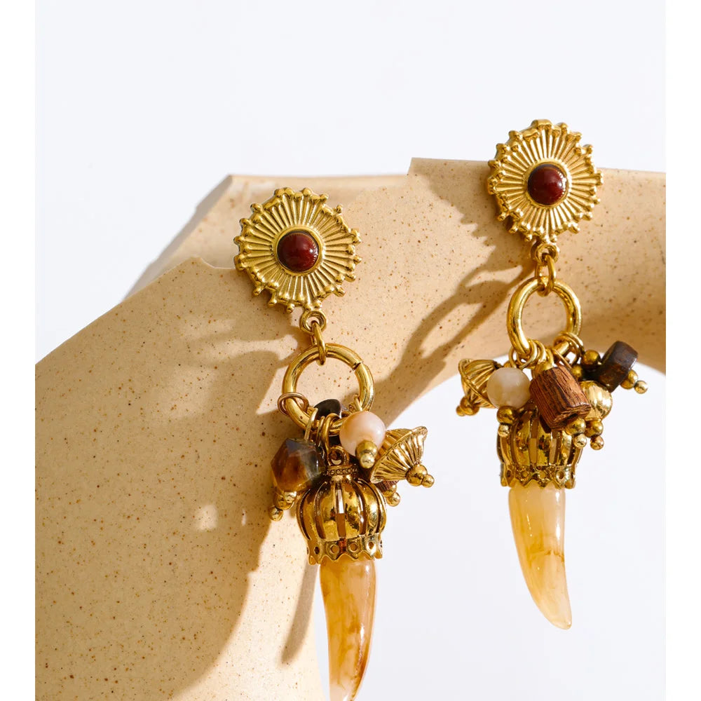 Isalene  Earrings Gold Fiorenza Ember Drop Earrings