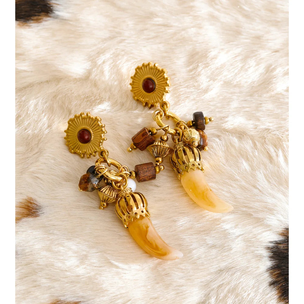 Isalene  Earrings Gold Fiorenza Ember Drop Earrings