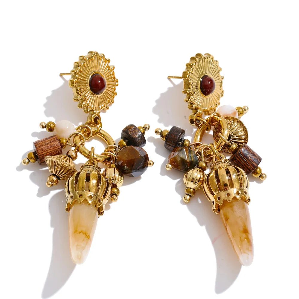 Isalene  Earrings Gold Fiorenza Ember Drop Earrings