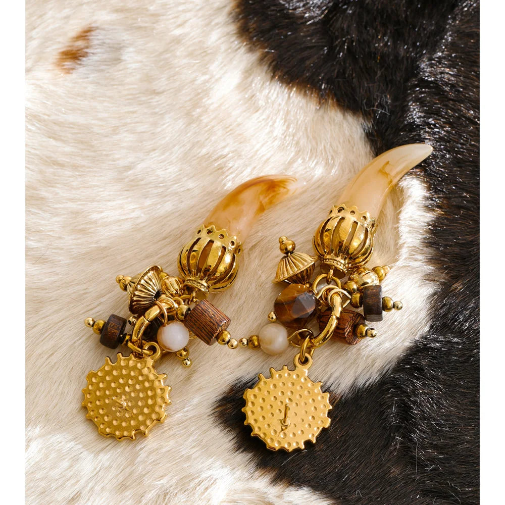 Isalene  Earrings Gold Fiorenza Ember Drop Earrings