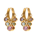 Isalene  Earrings Gold Gem Drop Hoop Earrings