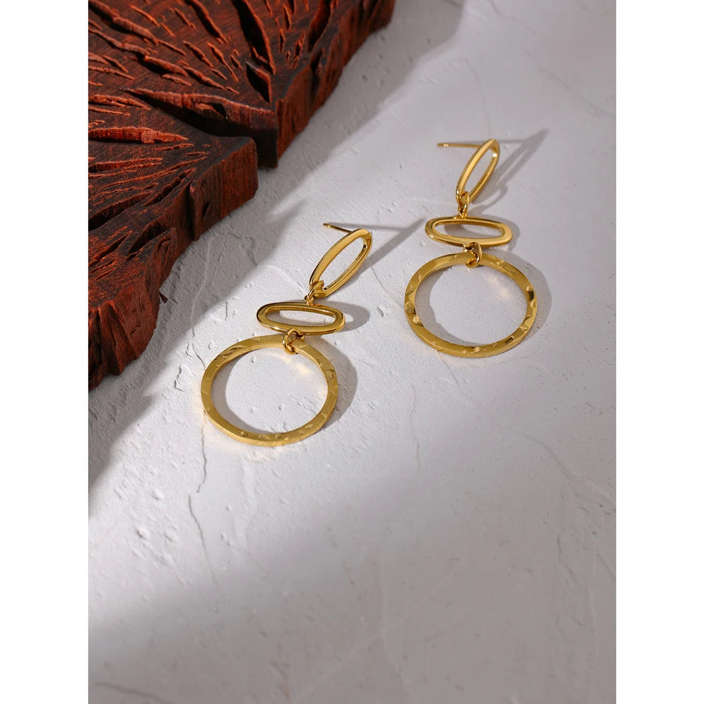 Isalene  Earrings Gold Geometric Drop Earrings