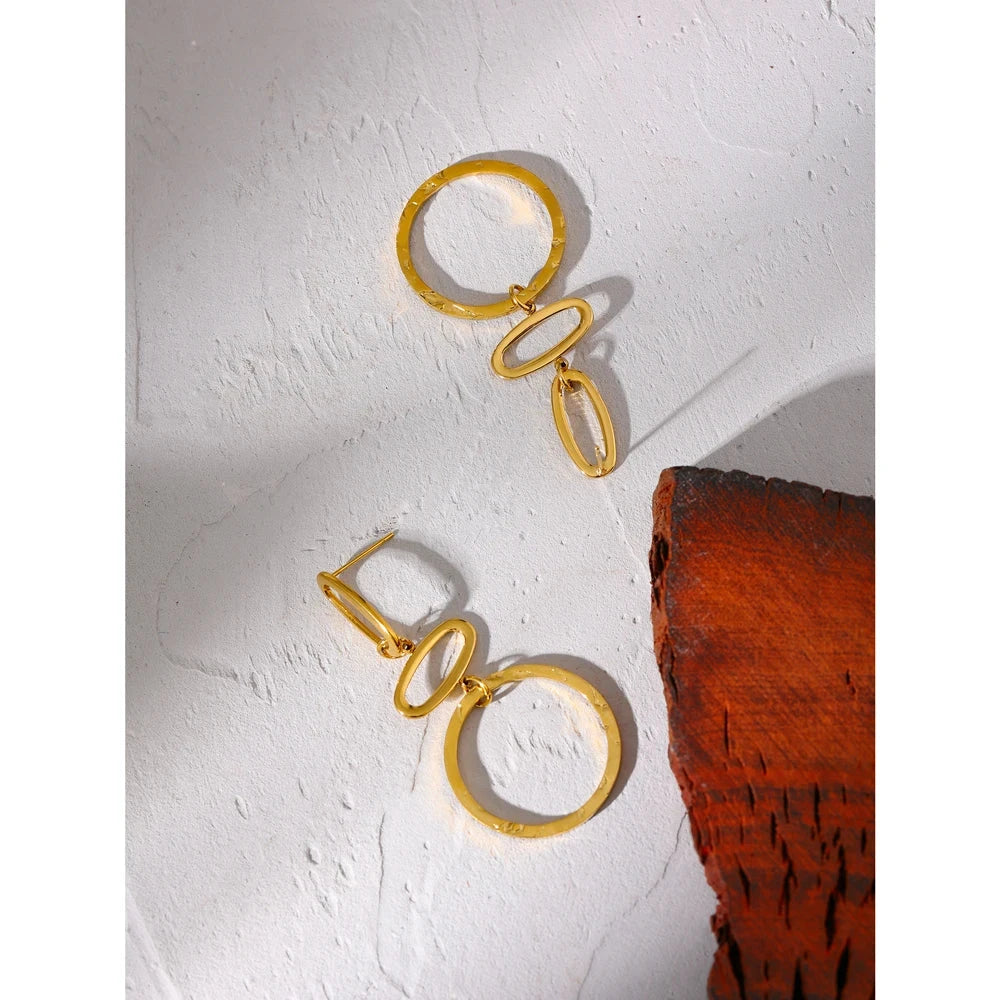 Isalene  Earrings Gold Geometric Drop Earrings
