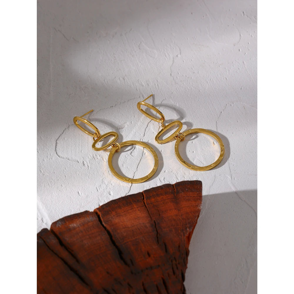 Isalene  Earrings Gold Geometric Drop Earrings