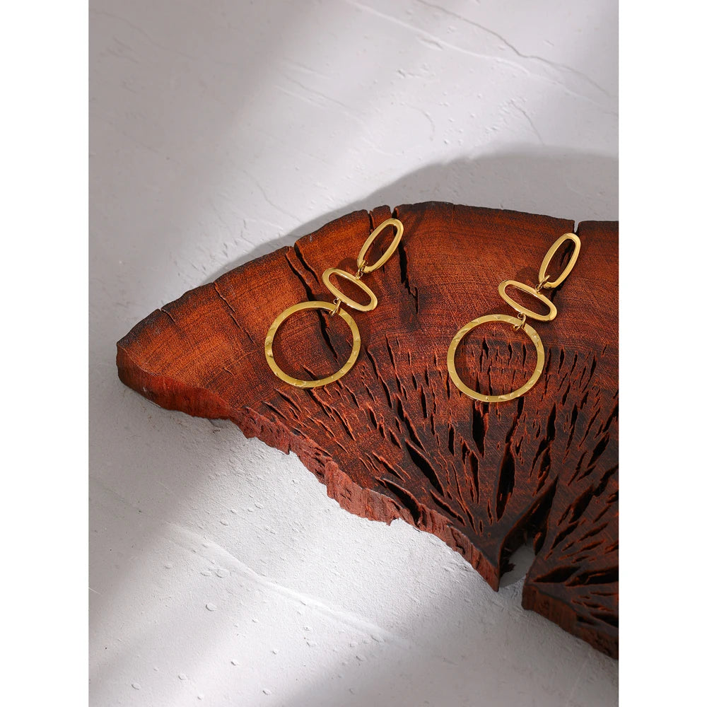 Isalene  Earrings Gold Geometric Drop Earrings