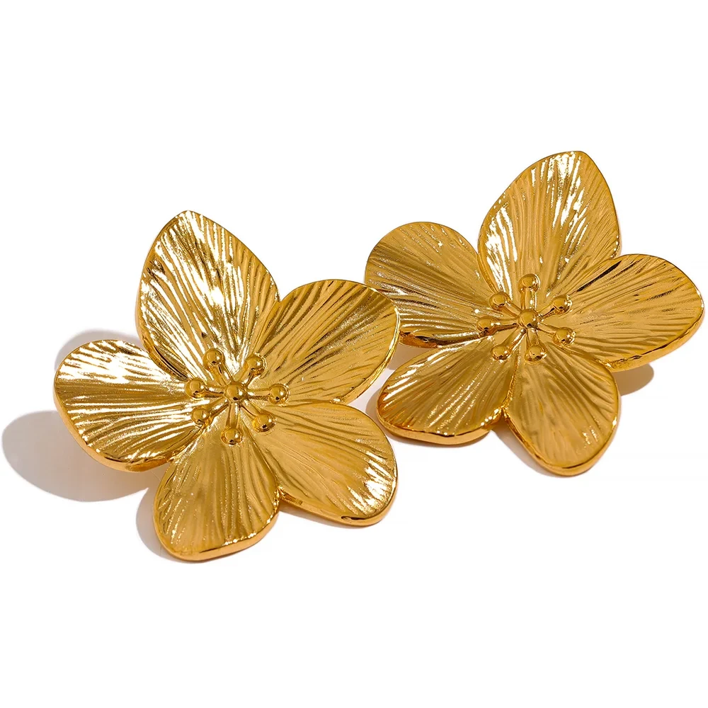 Isalene  Earrings Gold Golden Blossom Stud Earrings