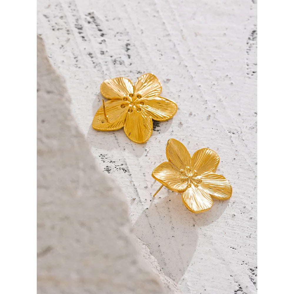 Isalene  Earrings Gold Golden Blossom Stud Earrings