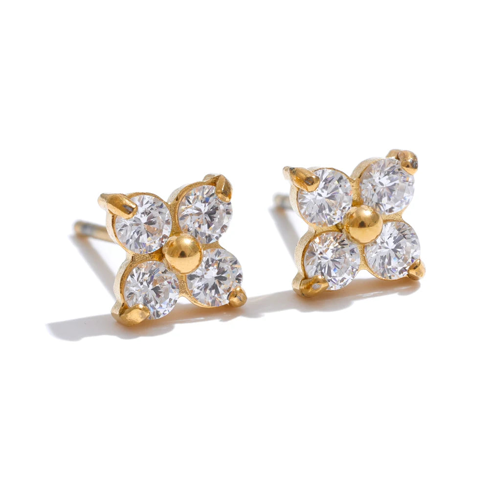 Isalene  Earrings Gold Liora Petal Stud Earrings