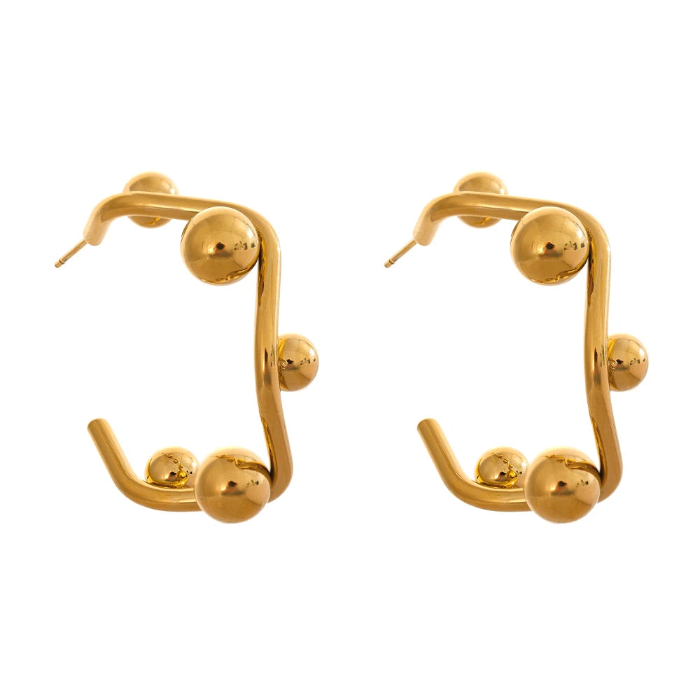 Isalene  Earrings Gold Lucienne Orb Frame Earrings