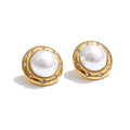 Isalene  Earrings Gold Luna Pearl Stud Earrings