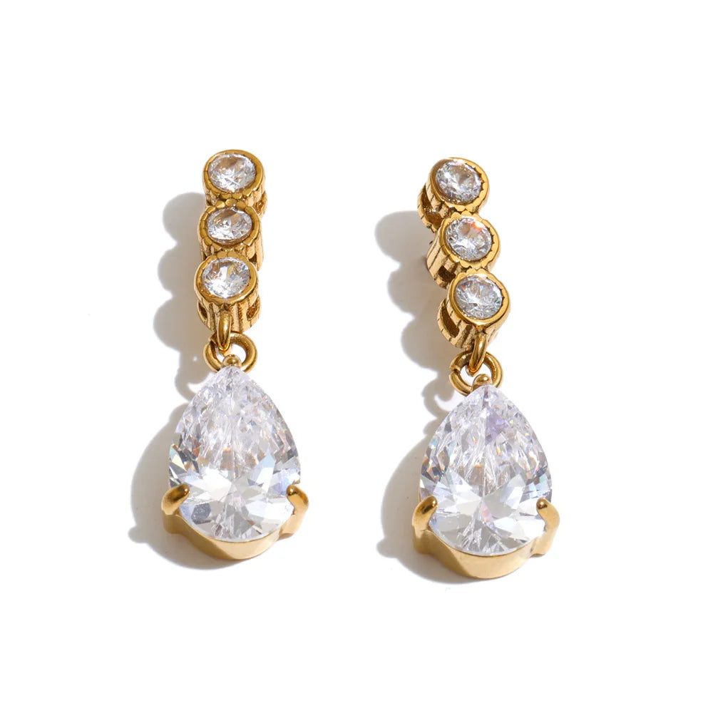 Isalene  Earrings Gold Luna Teardrop Earrings