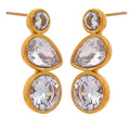 Isalene  Earrings Gold Lustre Gem Trio Earrings
